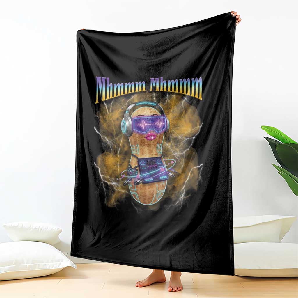 Funny Burnt Peanut Goop Throw Blanket DJ Music Meme
