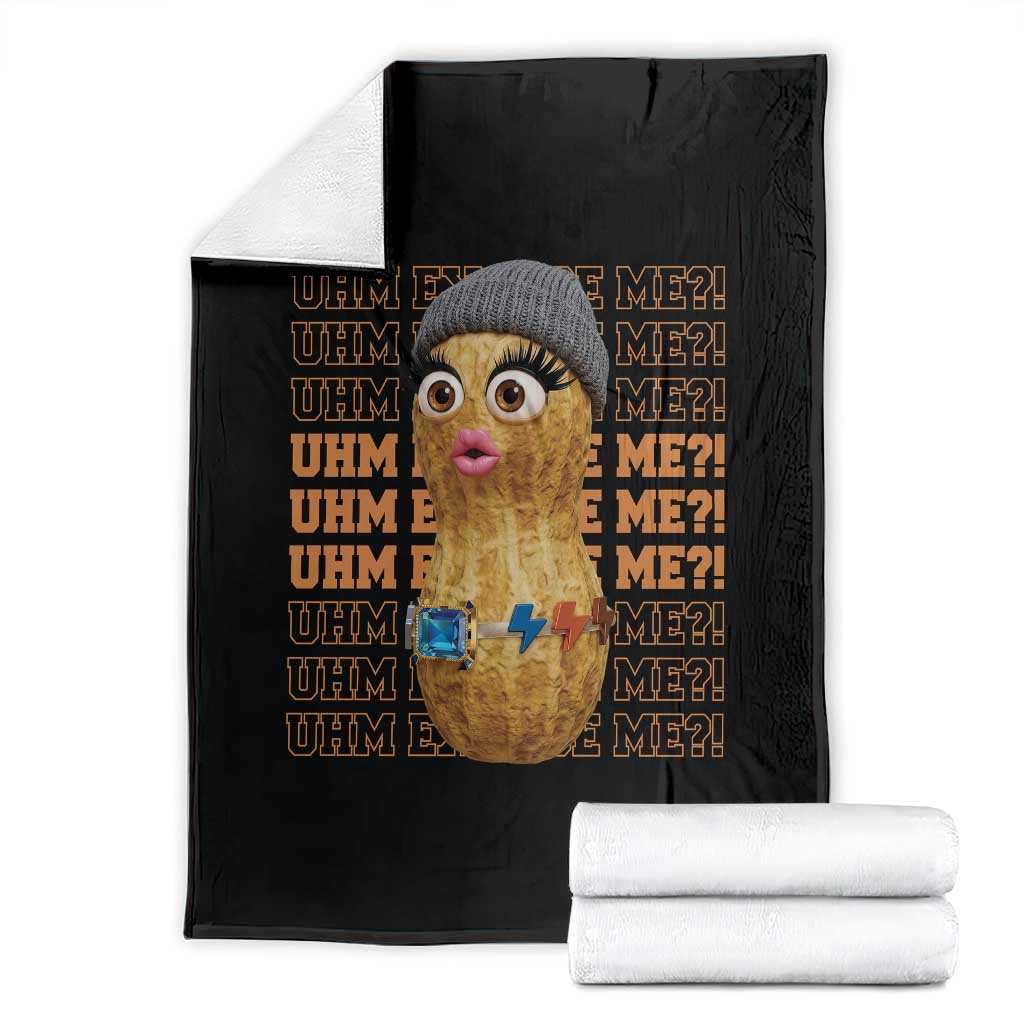 Funny Burnt Peanut Goop Throw Blanket Uhm Excuse Me