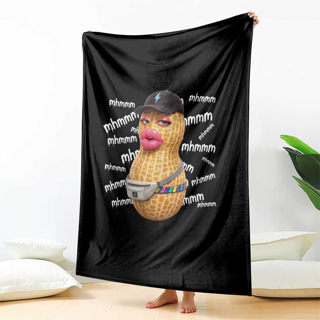 Funny Burnt Peanut Goop Throw Blanket Mhmmm Goop Bungulato