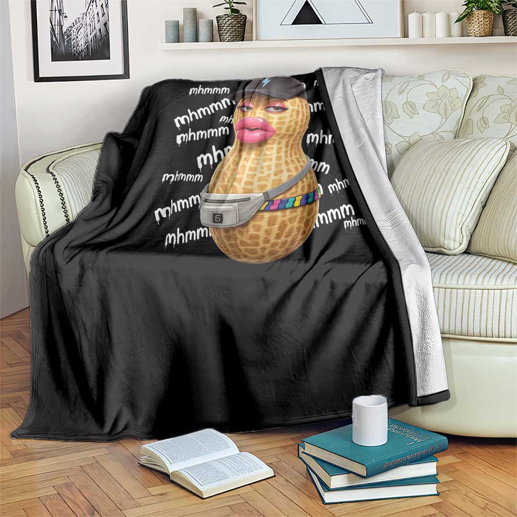 Funny Burnt Peanut Goop Throw Blanket Mhmmm Goop Bungulato