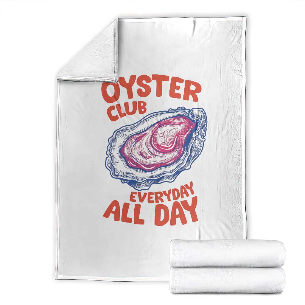 Oyster Club Throw Blanket Retro Summer Beach Vacation Gift