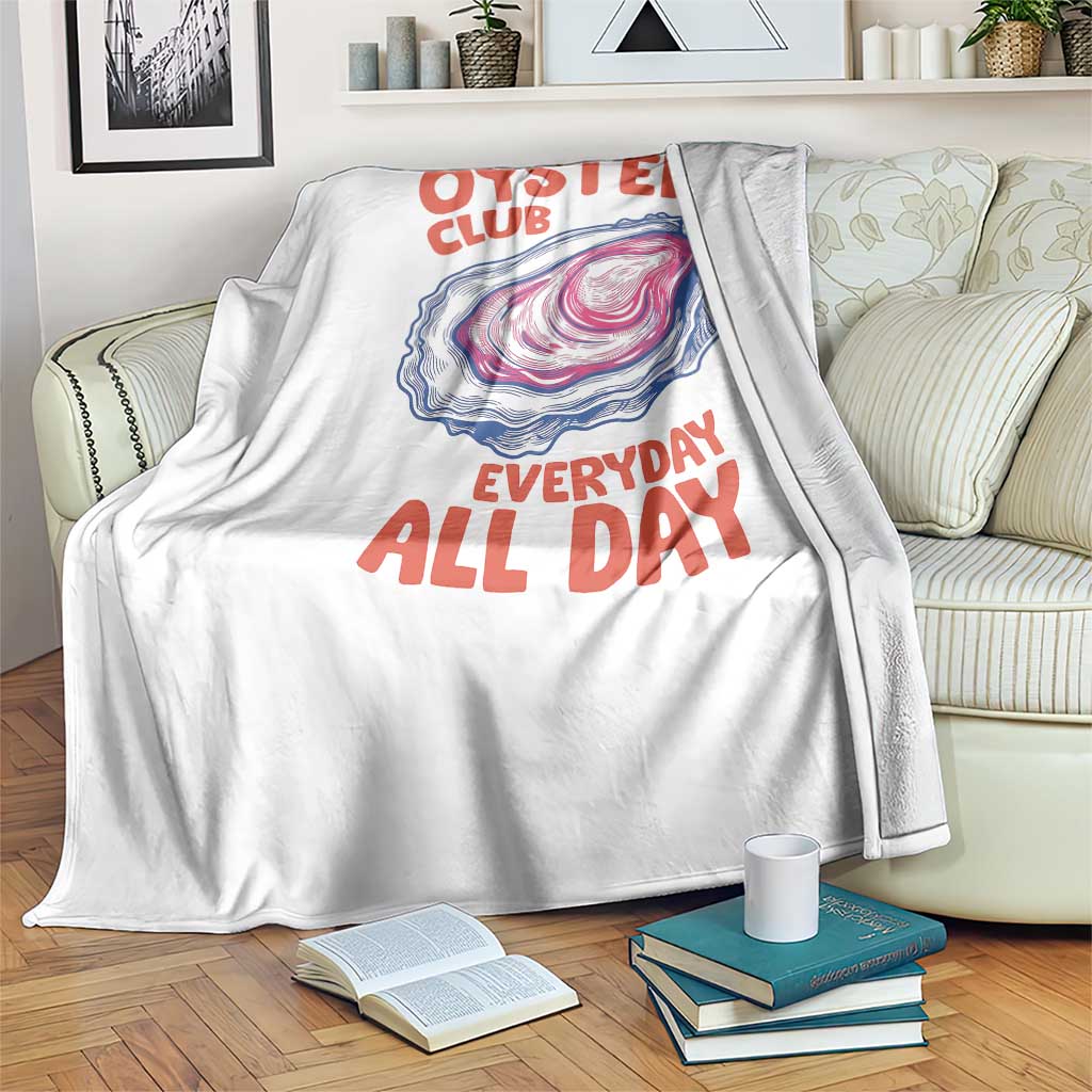 Oyster Club Throw Blanket Retro Summer Beach Vacation Gift