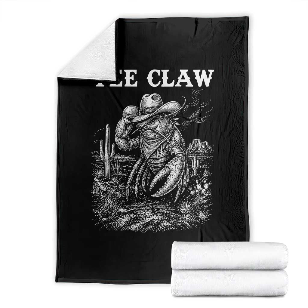 Yee Claw Lobster Throw Blanket Funny Crawfish Western Meme