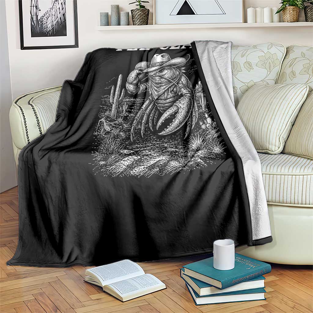 Yee Claw Lobster Throw Blanket Funny Crawfish Western Meme