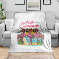 Summer Flamingo Pink Throw Blanket Tropical Palm Tree Beach Vacation