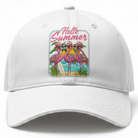 Summer Flamingo Pink Baseball Cap Tropical Palm Tree Beach Vacation