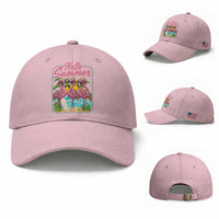 Summer Flamingo Pink Baseball Cap Tropical Palm Tree Beach Vacation