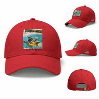 I Live Here Now Raccoon Baseball Cap Funny Summer Vacation Meme