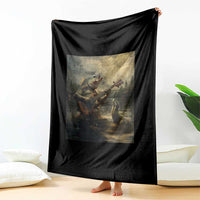 Weird Bass Fish Playing Bass Guitar Throw Blanket Funny Cursed Meme - Wonder Print Shop