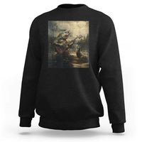 Weird Bass Fish Playing Bass Guitar Sweatshirt Funny Cursed Meme - Wonder Print Shop