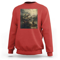 Weird Bass Fish Playing Bass Guitar Sweatshirt Funny Cursed Meme - Wonder Print Shop