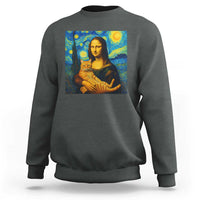 Mona Lisa Cat Starry Night Sweatshirt - Wonder Print Shop