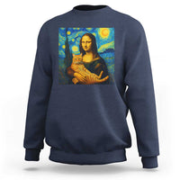 Mona Lisa Cat Starry Night Sweatshirt - Wonder Print Shop