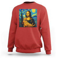 Mona Lisa Cat Starry Night Sweatshirt - Wonder Print Shop
