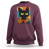 Funny Black Cat Bruh Meme Sweatshirt Funny Black Cat - Wonder Print Shop