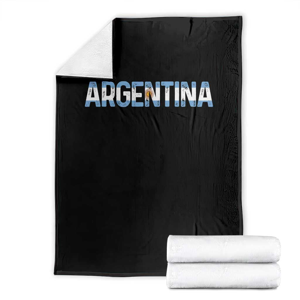 Vintage Argentina Flag Retro Argentinian Throw Blanket