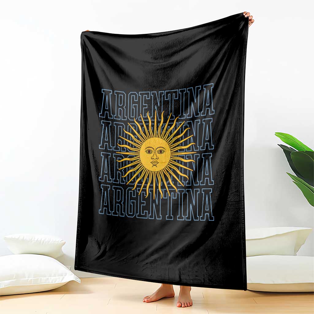 Sol de Mayo Argentina Flag Argentinian Sun Throw Blanket