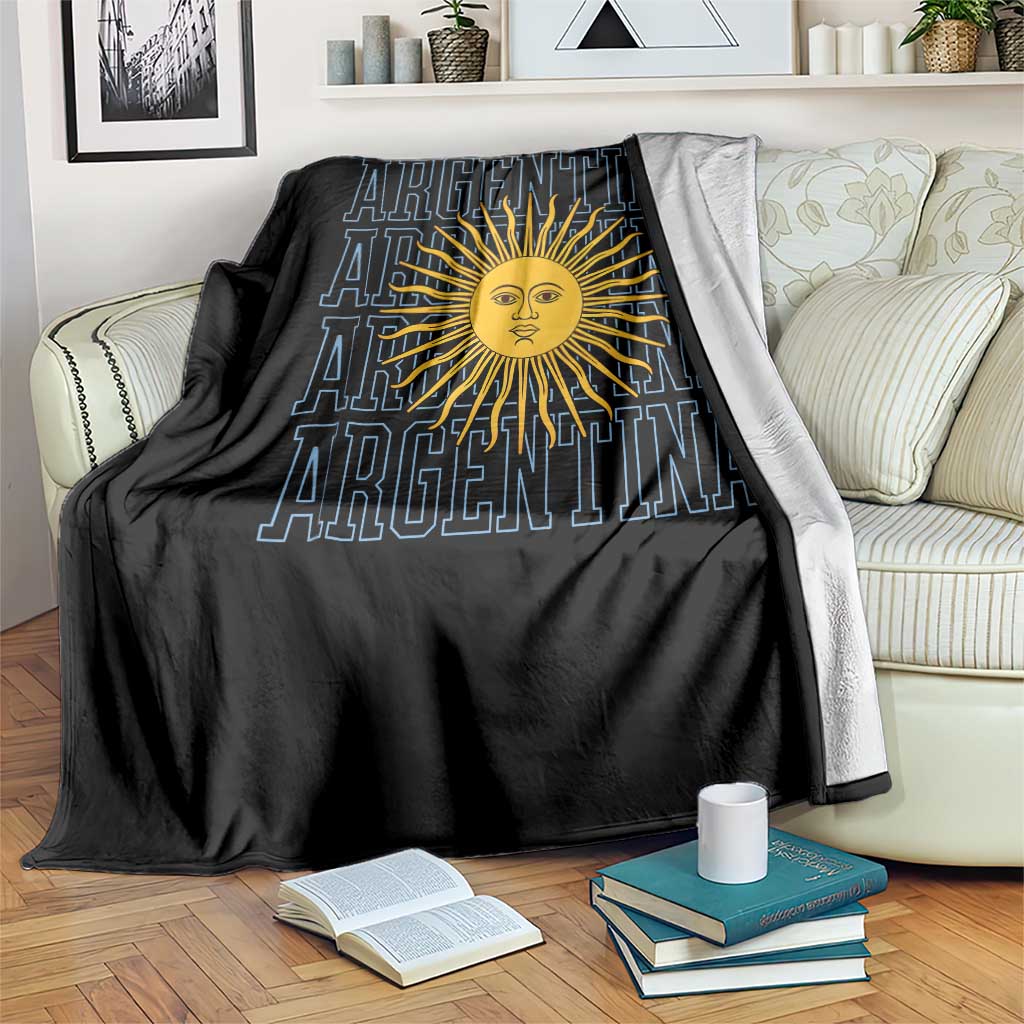 Sol de Mayo Argentina Flag Argentinian Sun Throw Blanket