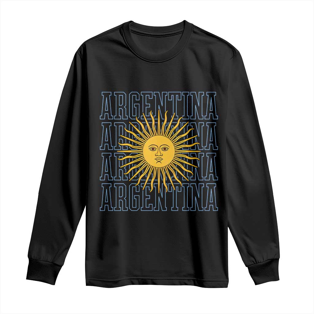 Sol de Mayo Argentina Flag Argentinian Sun Long Sleeve Shirt