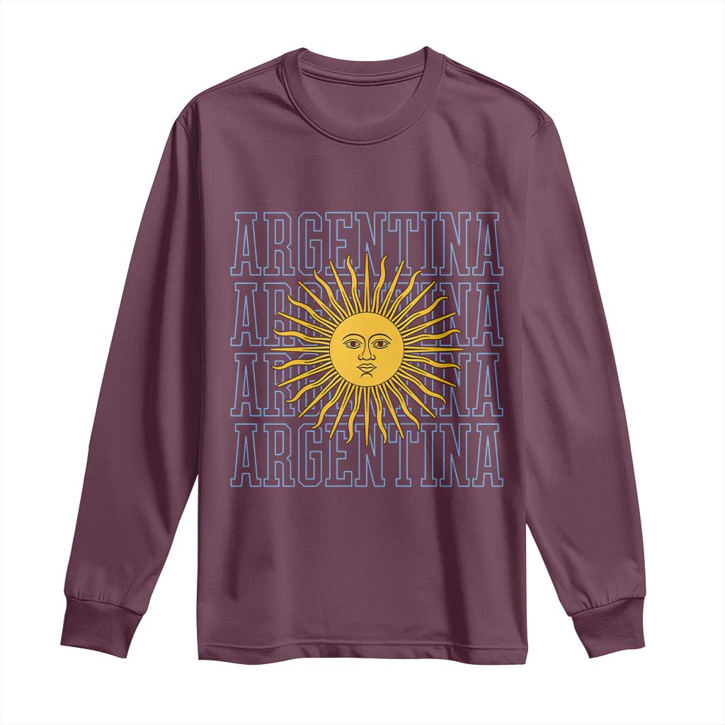 Sol de Mayo Argentina Flag Argentinian Sun Long Sleeve Shirt