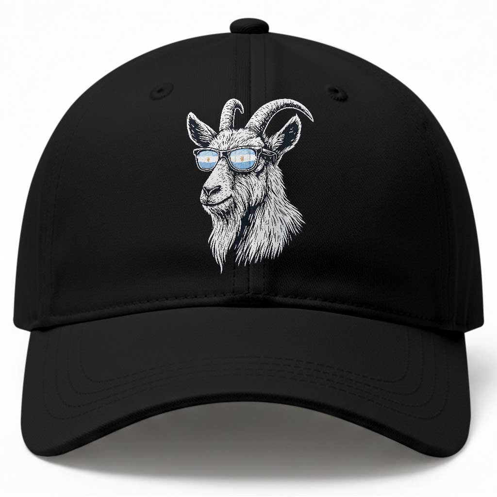 Cool Goat With Sunglasses Argentinian Flag Baseball Cap Argentina Soccer Football Game Day Supporter