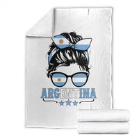 Argentina Messy Bun Proud Argentinian Flag Throw Blanket