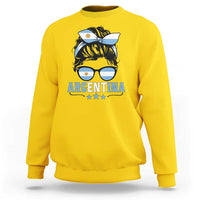 Argentina Messy Bun Proud Argentinian Flag Sweatshirt