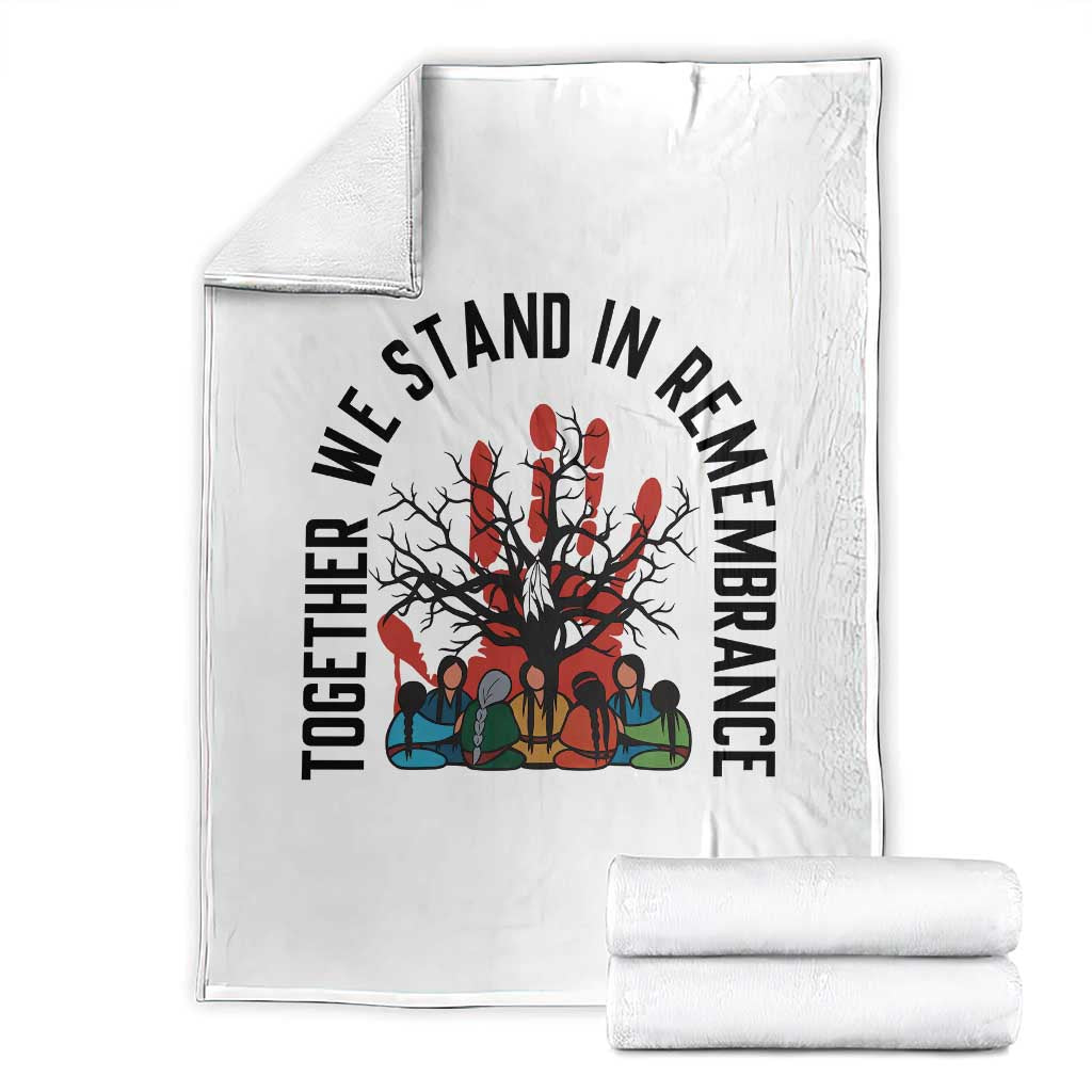 Native American Orange Unity Day Throw Blanket Together We Stand In Remembrance - Wonder Print Shop