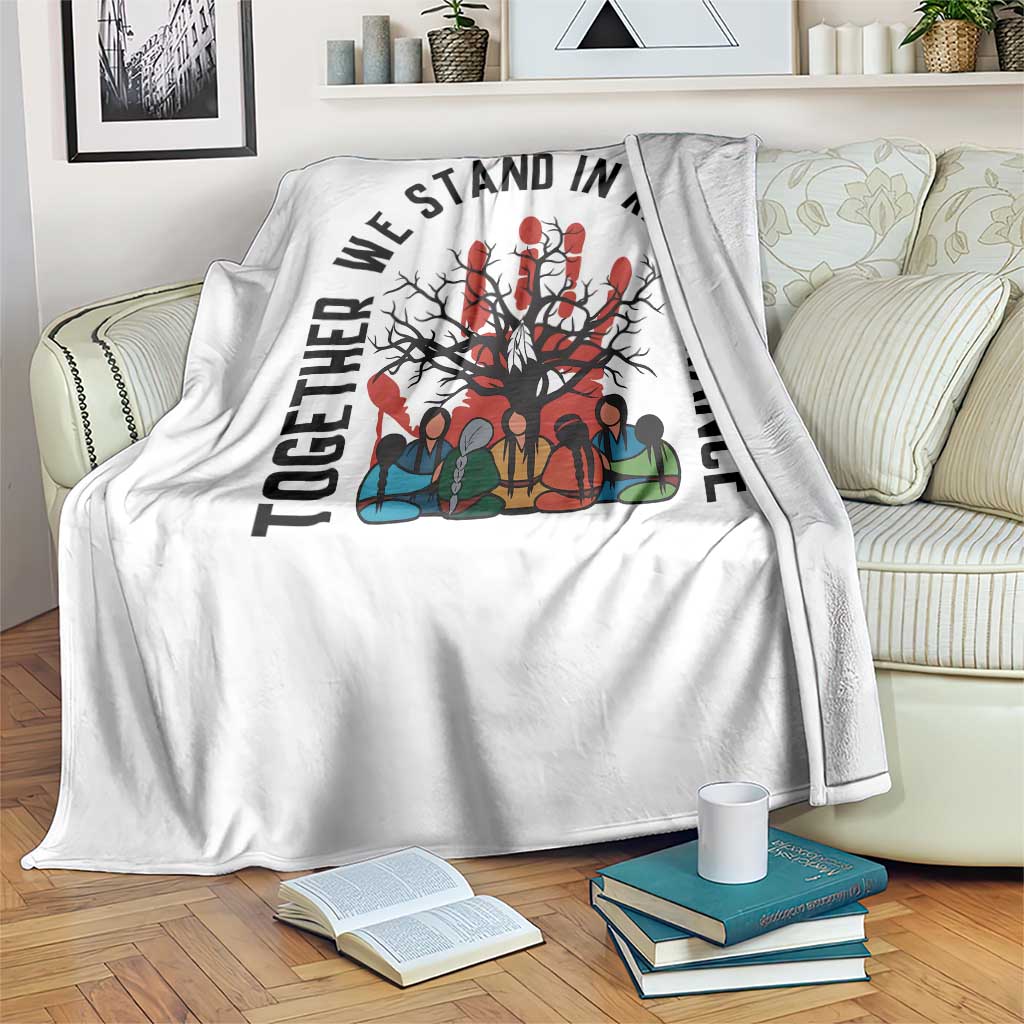 Native American Orange Unity Day Throw Blanket Together We Stand In Remembrance - Wonder Print Shop