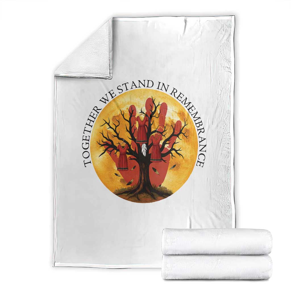 MMIW Red Hand Indigenous Native American Throw Blanket Together We Stand In Remembrance - Wonder Print Shop