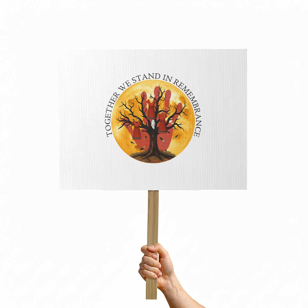 MMIW Red Hand Indigenous Native American Protest Sign Together We Stand In Remembrance - Wonder Print Shop
