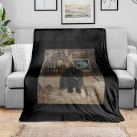 Spooky Biscuits Bakery Throw Blanket Funny Black Cat Halloween Gift