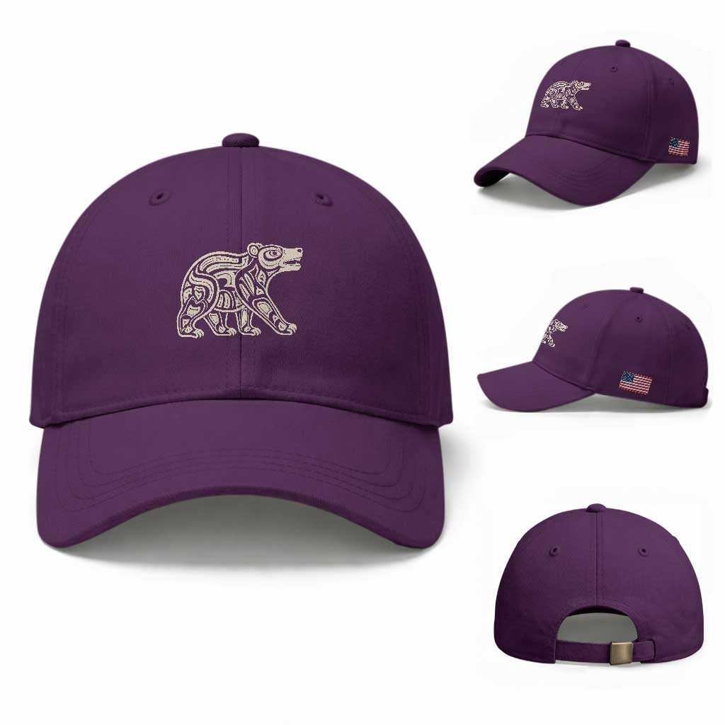 Bear Native Formline Art Salish Haida Tlingit Pacific Animal Baseball Cap