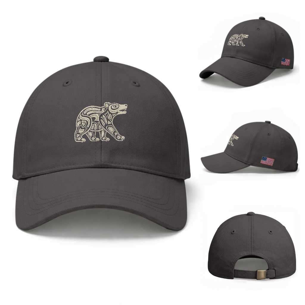 Bear Native Formline Art Salish Haida Tlingit Pacific Animal Baseball Cap