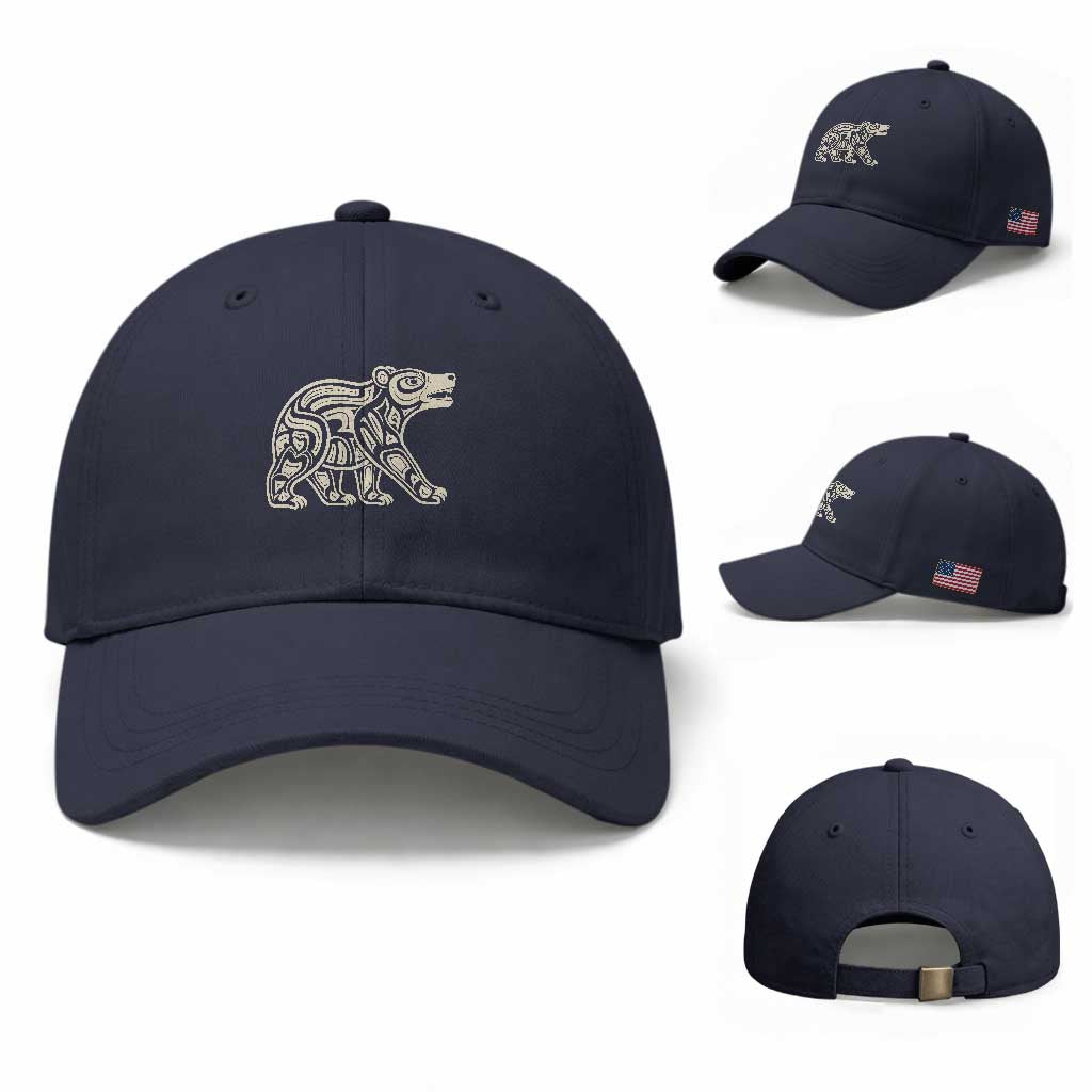 Bear Native Formline Art Salish Haida Tlingit Pacific Animal Baseball Cap