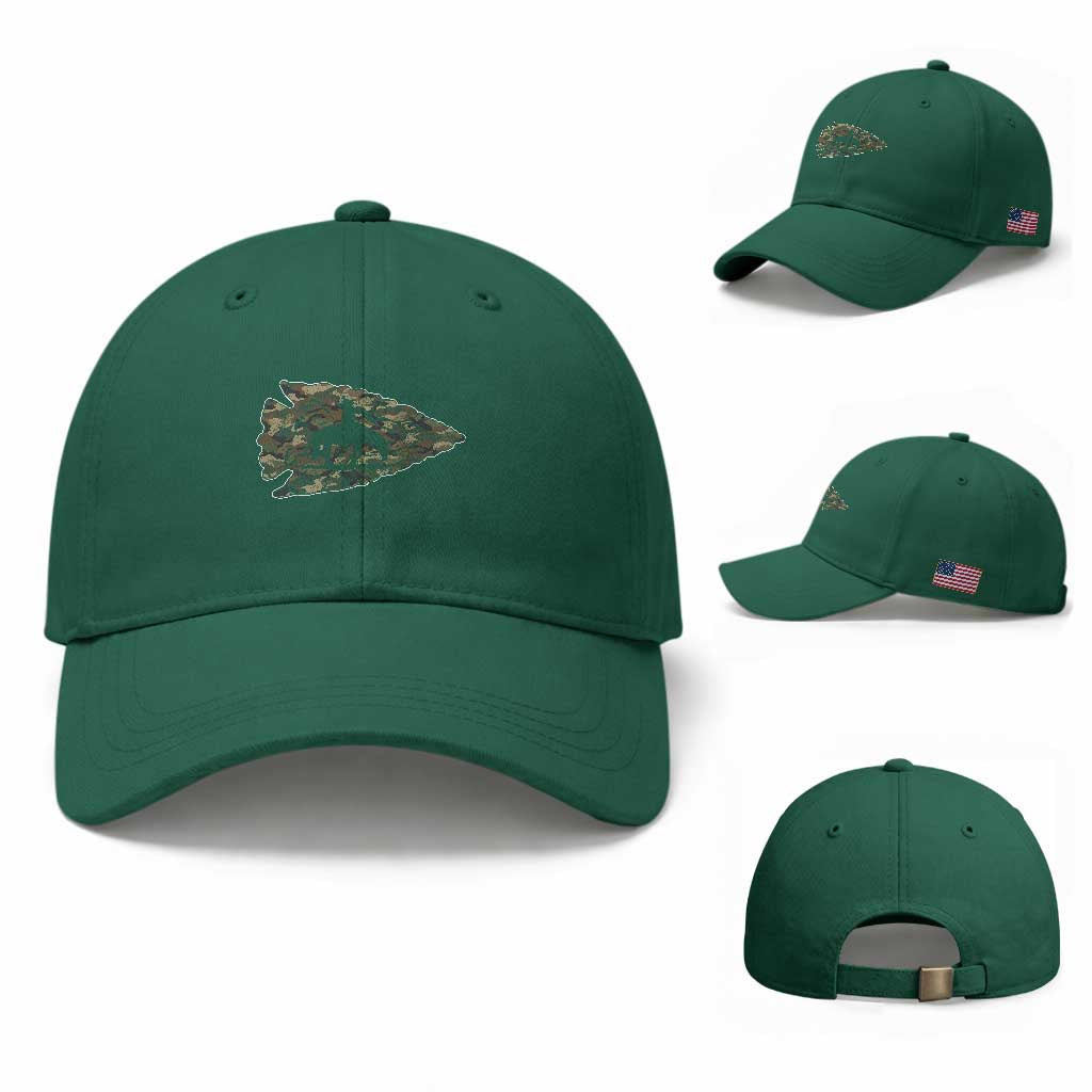 Arrowhead Hunter Native American Camouflage USA Flag Baseball Cap
