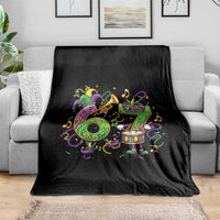 67 Mardi Gras Meme Throw Blanket Funny Six Seven Carnival Party