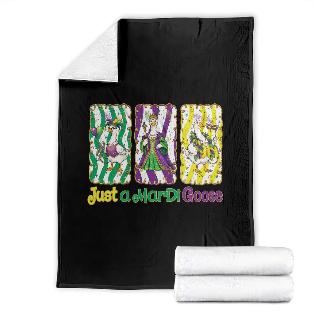 Mardi Gras Goose Throw Blanket Just A Mardi Goose