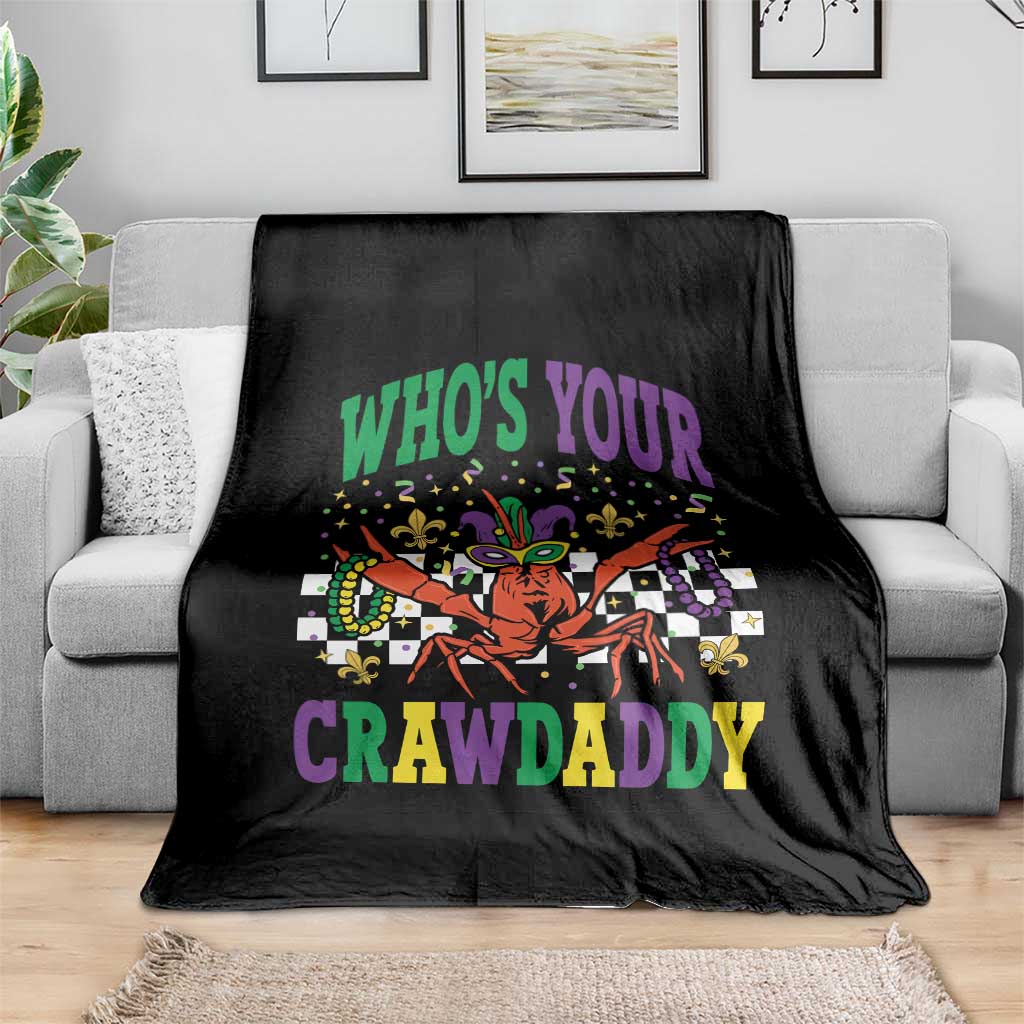 Mardi Gras Crawfish Throw Blanket Who Is Your Crawdaddy