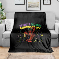 Mardi Gras Crawfish Throw Blanket Who Is Your Crawdaddy Carnival Party