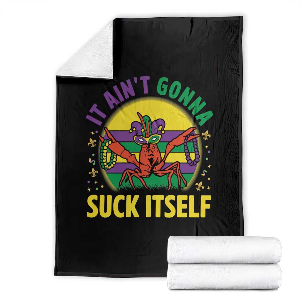Mardi Gras Crawfish Throw Blanket It Ain't Gonna Suck Itself