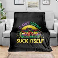 Mardi Gras Crawfish Throw Blanket It Ain't Gonna Suck Itself