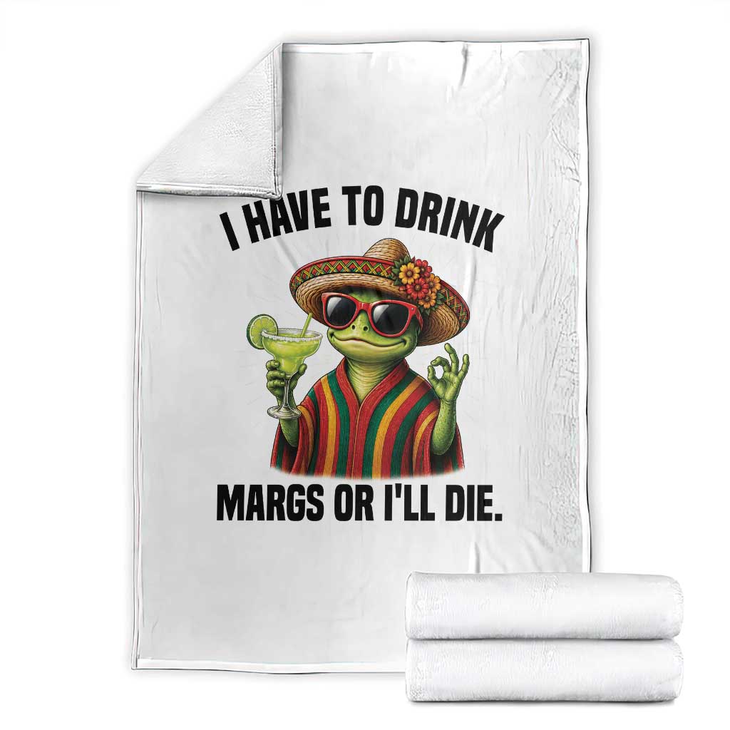 Cinco De Drinko Margarita Throw Blanket Funny Drinking Lizard Cinco De Mayo Fiesta