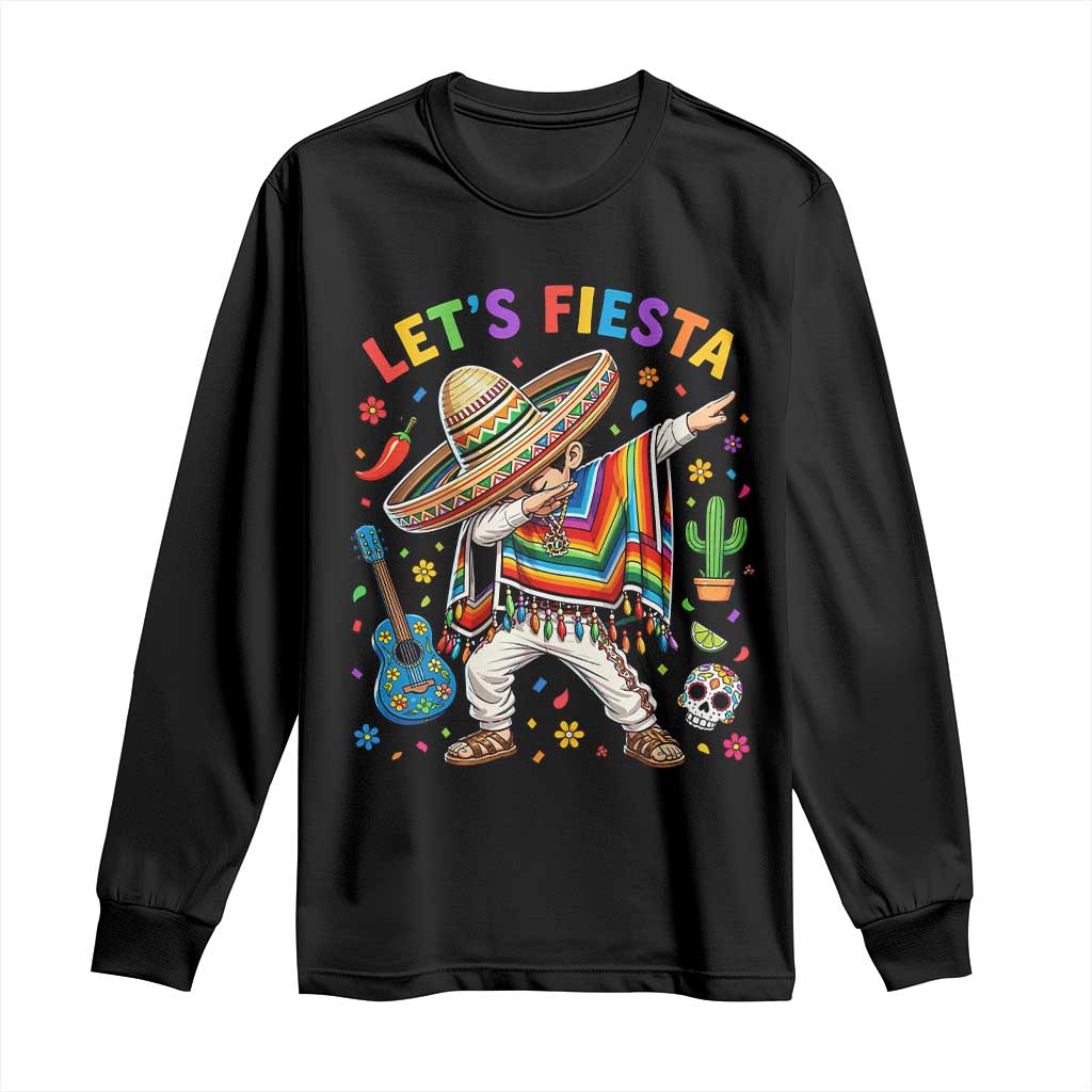 Lets Fiesta Long Sleeve Shirt Funny Dabbing Boy Cinco De Mayo Fiesta
