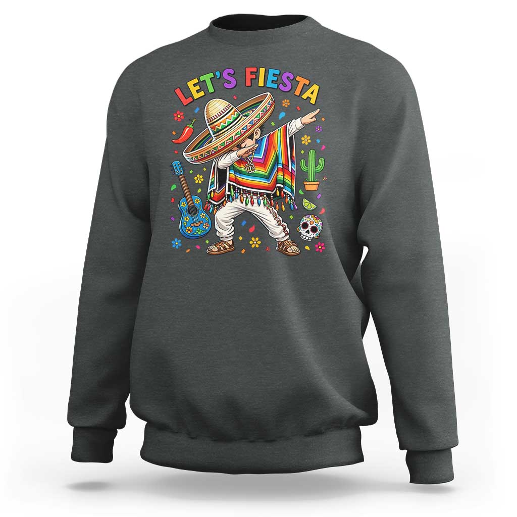 Lets Fiesta Sweatshirt Funny Dabbing Boy Cinco De Mayo Fiesta