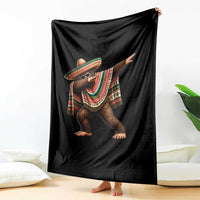 Funny Bigfoot Dabbing Cinco De Mayo Fiesta Throw Blanket
