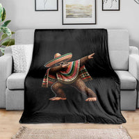Funny Bigfoot Dabbing Cinco De Mayo Fiesta Throw Blanket