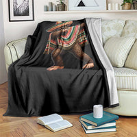 Funny Bigfoot Dabbing Cinco De Mayo Fiesta Throw Blanket