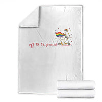 Silly Goose LGBTQ Pride Throw Blanket Off To Be Proud