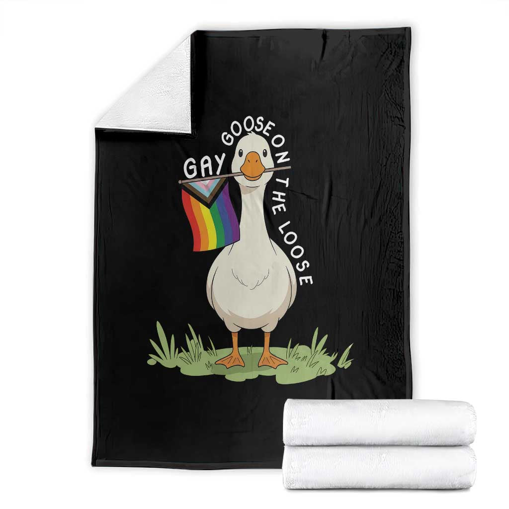 Silly Goose LGBTQ Rainbow Throw Blanket Funny Gay Pride Month